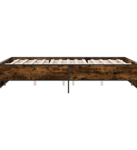 Bettgestell Räuchereiche 140x200 cm Holzwerkstoff und Metall