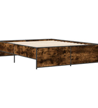 Bettgestell Räuchereiche 140x200 cm Holzwerkstoff und Metall