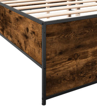 Bettgestell Räuchereiche 140x200 cm Holzwerkstoff und Metall