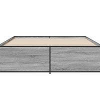 Bettgestell Grau Sonoma 140x200 cm Holzwerkstoff und Metall