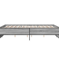 Bettgestell Grau Sonoma 140x200 cm Holzwerkstoff und Metall