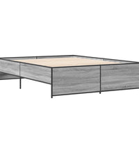 Bettgestell Grau Sonoma 140x200 cm Holzwerkstoff und Metall