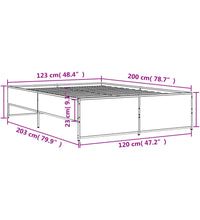 Bettgestell Schwarz 120x200 cm Holzwerkstoff und Metall