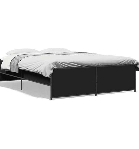 Bettgestell Schwarz 120x200 cm Holzwerkstoff und Metall