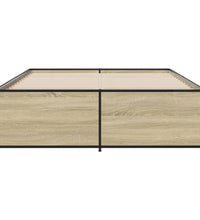 Bettgestell Sonoma-Eiche 120x200 cm Holzwerkstoff und Metall