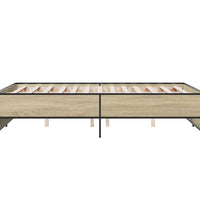 Bettgestell Sonoma-Eiche 120x200 cm Holzwerkstoff und Metall