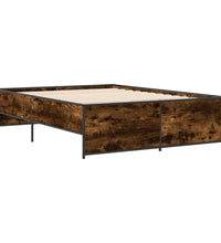 Bettgestell Räuchereiche 120x200 cm Holzwerkstoff und Metall