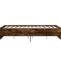 Bettgestell Räuchereiche 120x200 cm Holzwerkstoff und Metall