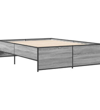 Bettgestell Grau Sonoma 120x200 cm Holzwerkstoff und Metall