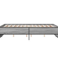Bettgestell Grau Sonoma 120x200 cm Holzwerkstoff und Metall
