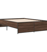 Bettgestell Braun Eichen-Optik 120x200 cm Holzwerkstoff Metall