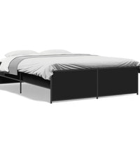 Bettgestell Schwarz 140x190 cm Holzwerkstoff und Metall