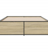 Bettgestell Sonoma-Eiche 140x190 cm Holzwerkstoff und Metall