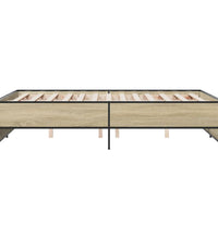 Bettgestell Sonoma-Eiche 140x190 cm Holzwerkstoff und Metall