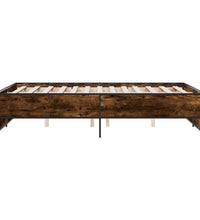 Bettgestell Räuchereiche 140x190 cm Holzwerkstoff und Metall