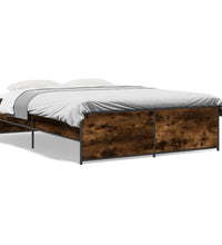 Bettgestell Räuchereiche 140x190 cm Holzwerkstoff und Metall