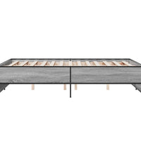 Bettgestell Grau Sonoma 140x190 cm Holzwerkstoff und Metall