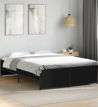 Bettgestell Schwarz 135x190 cm Holzwerkstoff und Metall