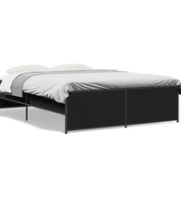 Bettgestell Schwarz 135x190 cm Holzwerkstoff und Metall