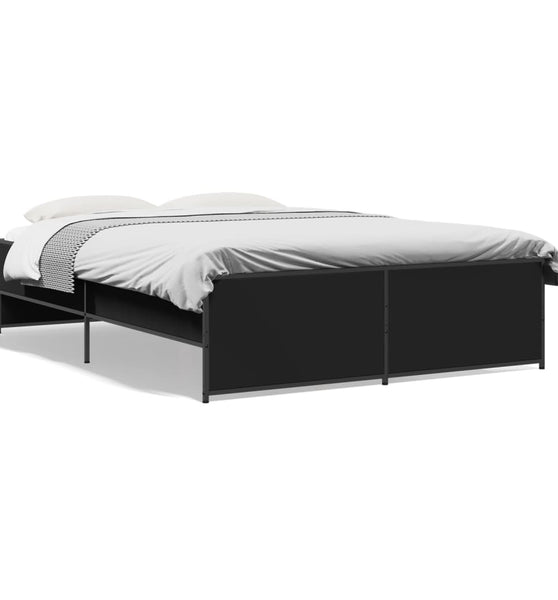 Bettgestell Schwarz 135x190 cm Holzwerkstoff und Metall