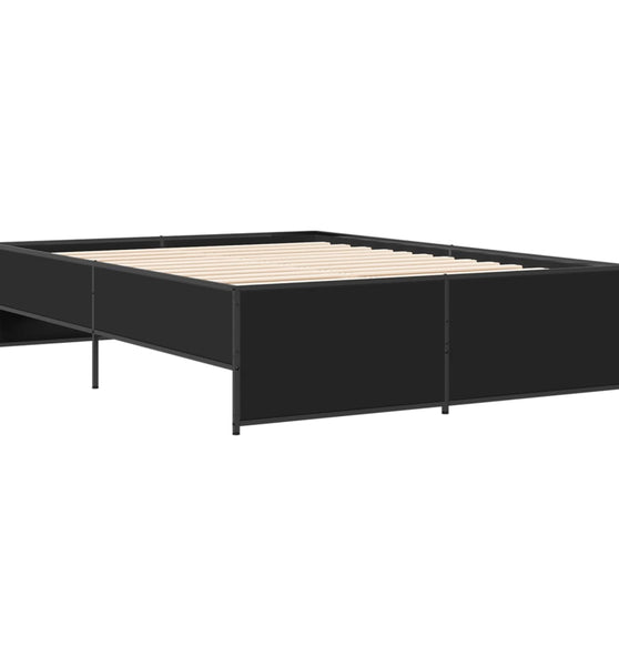 Bettgestell Schwarz 120x190 cm Holzwerkstoff und Metall