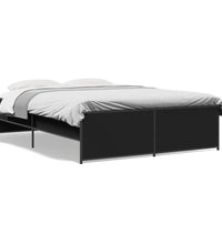 Bettgestell Schwarz 120x190 cm Holzwerkstoff und Metall