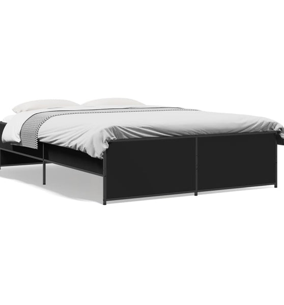 Bettgestell Schwarz 120x190 cm Holzwerkstoff und Metall