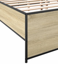 Bettgestell Sonoma-Eiche 120x190 cm Holzwerkstoff und Metall