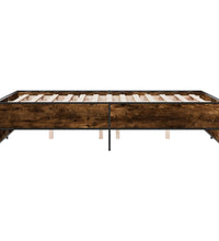 Bettgestell Räuchereiche 120x190 cm Holzwerkstoff und Metall