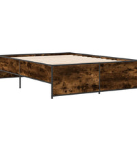 Bettgestell Räuchereiche 120x190 cm Holzwerkstoff und Metall