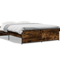 Bettgestell Räuchereiche 120x190 cm Holzwerkstoff und Metall