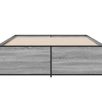 Bettgestell Grau Sonoma 120x190 cm Holzwerkstoff und Metall