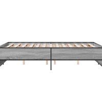 Bettgestell Grau Sonoma 120x190 cm Holzwerkstoff und Metall