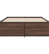 Bettgestell Braun Eichen-Optik 120x190 cm Holzwerkstoff Metall