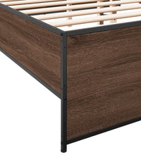 Bettgestell Braun Eichen-Optik 120x190 cm Holzwerkstoff Metall