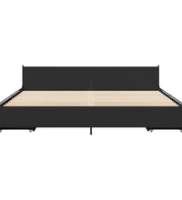 Bettgestell mit Schubladen Schwarz 200x200 cm Holzwerkstoff