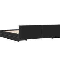 Bettgestell mit Schubladen Schwarz 200x200 cm Holzwerkstoff
