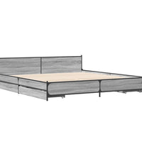 Bettgestell mit Schubladen Grau Sonoma 200x200cm Holzwerkstoff
