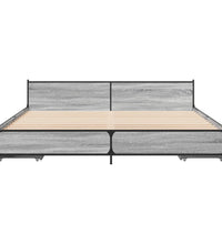 Bettgestell mit Schubladen Grau Sonoma 200x200cm Holzwerkstoff