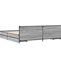 Bettgestell mit Schubladen Grau Sonoma 200x200cm Holzwerkstoff