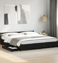 Bettgestell mit Schubladen Schwarz 180x200 cm Holzwerkstoff