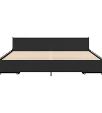 Bettgestell mit Schubladen Schwarz 180x200 cm Holzwerkstoff