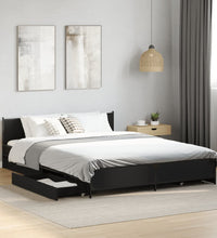Bettgestell mit Schubladen Schwarz 150x200 cm Holzwerkstoff