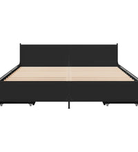 Bettgestell mit Schubladen Schwarz 150x200 cm Holzwerkstoff