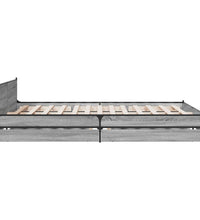 Bettgestell mit Schubladen Grau Sonoma 150x200 cm Holzwerkstoff