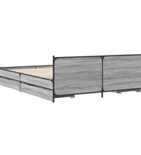 Bettgestell mit Schubladen Grau Sonoma 150x200 cm Holzwerkstoff