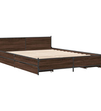 Bettgestell mit Schubladen Braun Eichen-Optik 150x200 cm