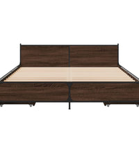 Bettgestell mit Schubladen Braun Eichen-Optik 150x200 cm