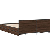 Bettgestell mit Schubladen Braun Eichen-Optik 150x200 cm