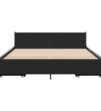 Bettgestell mit Schubladen Schwarz 140x200 cm Holzwerkstoff